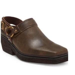 Jeffrey Campbell Brown Leather Mules